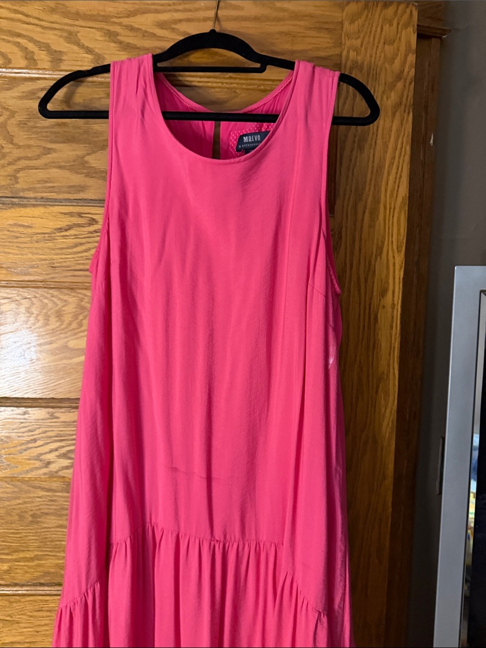 Maeve Hot Pink Sleeveless Tiered Tank Top